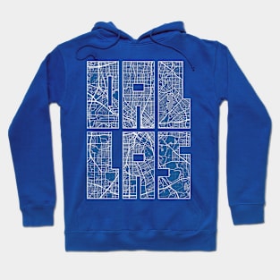 Dallas, USA City Map Typography - Blueprint Hoodie